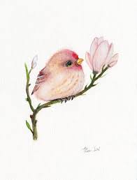 Baby Bird Original Watercolor Painting 5x7 By Onewildkingdom 28 00 Goruntuler Ile Kus Illustrasyon Suluboya Cicekler Suluboya