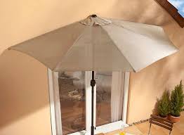 Sonnenschirm Fur Balkon Terrasse Sonnenschutz Gartenschirm Halbrund In Beige Neu Garten Terrasse Gartenbauten Sonnenschutz Sonnenschirme Ebay