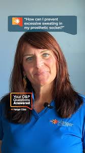 Your O&P Questions Answered! 💭, ❓: How can I prevent excessive sweating in  my prosthetic socket?, 🗣 : Wendy Remington Brewer, Salt Lake City, UT  #HangerClinic Clinical Specialist, Learn more tips for ...