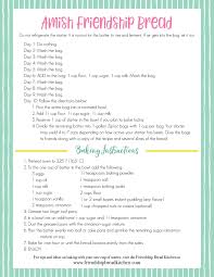 1 amish starter kit, 1 cup flour (day 6), 1 cup sugar (day 6), 1 cup milk (day 6), 1½ cups flour (day 10), 1½ cups sugar (day 10), 1½ cups milk (day 10), 3 eggs, 1 cup oil, 2 teaspoons cinnamon, 1 cup sugar, ½ cups milk, ½ teaspoons salt, 1½ teaspoons baking powder. Amish Friendship Bread Starter Recipe Cookscom Induced Info