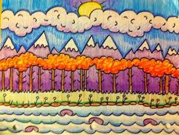 Line Landscapes Line Art Lesson Classroom Art Projects Kindergarten Art