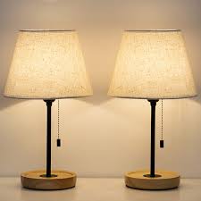17 unique lamps we found hiding on amazon. Amazon Com Haitral Wooden Table Lamp Vintage Bedside Lamps Set Of 2 With Wooden Base Small Nightstand Lamps For Bedroom Living Room Office Home Improvement