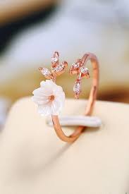 Spring Wedding Sakura Blossom Ring This Beautiful Ring Can Help Pull Your Whole Wedding Aesthetic Together With A Flowe Girly Jewelry Cute Jewelry Cute Rings