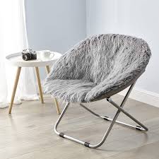 Spend this time at home to refresh your home decor style! Faux Fur Moon Chair Dark Gray On Sale Overstock 23582731