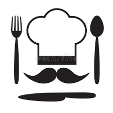 Photo About Vector Illustration Of Chef Hat With Mustache Fork Spoon And Knife Food Icon Food Symbol Restaurant Label Food Symbol Chef Images Chefs Hat