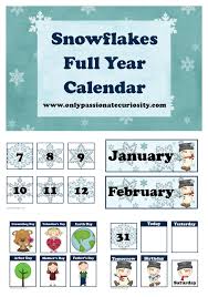 Free January Pocket Chart Calendar Cards Snow Theme