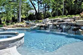 There are many different types of custom features and all of them can create a luxurious look for your pool! Swimming Pool Water Features