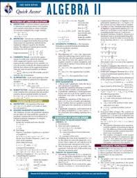 Algebra 2 Quick Access Reference Chart