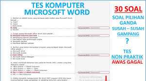 Soal essay tentang microsoft word. Tes Komputer Microsoft Word Youtube