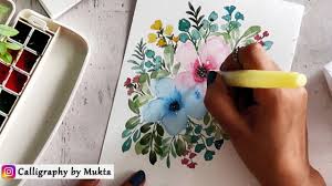 Watercolor pictures watercolor ideas watercolor and ink watercolor illustration watercolor flowers watercolor. Loose Watercolor Floral Composition Watercolor Painting Ideas Flower Drawing Greeting Card Youtube