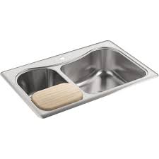 The kohler kitchen sinks on the site are spacious and made of distinct quality materials such as stainless steel, marble, granite and many more. Kohler K 3361 1 Na Staccato 33 Double Basin Build Com