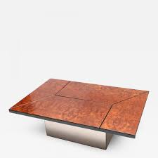 Modular coffee table expanding to dining table (snazzy ). Willy Rizzo Rizzo Burl Bar Coffee Table