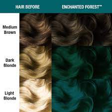 I will tell you the effect thatthese dyes have on black and brown hair. Enchanted Forest Classic High Voltage Tish Snooky S Manic Panic