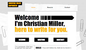 copywriter cv website template wix