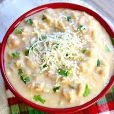 Slow Cooker Creamy Cauliflower And Potato Soup 365 Days Of Slow Cooking And Pressure Cooking Recipe White Chili Recipe Creamy White Chicken Chili Slow Cooker Chicken Chili