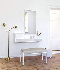 Philip durrant design ideas for a contemporary bedroom in london with white walls, medium hardwood flooring and brown floors. Collect By Schonbuch Dressing Table Design Wall Mounted Dressing Table Wall Dressing Table