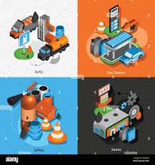 Gas Diesel Station Refuel Pump Convenience Store And Safety Isometric Icons Composition Banner Abstract Isolated Vector Illustration Stock Vector Image Art Alamy