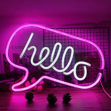 Hello Led Neon Light Sign Letters Neon Sign Panel Christmas Party Neon Lamp Ebay