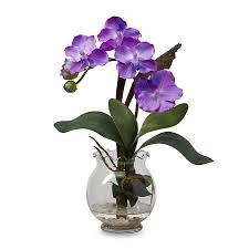 Check spelling or type a new query. Nearly Natural 15 Inch Mini Vanda With Fluted Vase Silk Flower Arrangement In Purple Bed Bath Beyond
