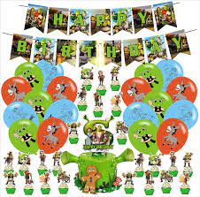 Entdecke jetzt unser riesiges angebot für deine party. Buy 44 Pcs Shrek Theme Birthday Party Decorations Party Supply Set For Kids With 1 Happy Birthday Banner Garland 25 Cupcake Toppers 18 Balloons For Party Decorations Online In Poland B094vpbcb2