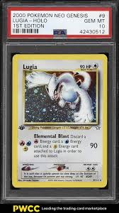 2000 Pokemon Neo Genesis 1st Edition Holo Lugia 9 Psa 10 Gem Mint Pwcc Pokemon Pokemon Cards Lugia
