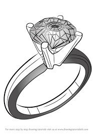 Woman says yes to wedding proposition with wedding ring in retro style. Learn How To Draw A Diamond Ring Jewellery Step By Step Drawing Tutorials