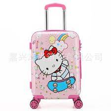 20inch Cute Hello Kitty Girls Luggage Children S Rod Box Kids Travel Luggage Suitcase Bag With Lock Maletas De V Kids Suitcase Kids Luggage Kids Travel Luggage