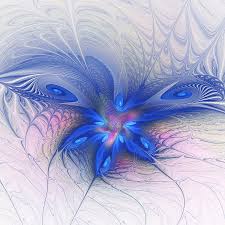 Beautiful abstract art tree with hearts and birds. Blue Bird Modern Abstract Fantasy Fractal Art Digital Art By Gabiw Art