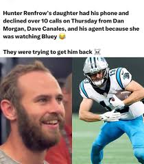 Hunter Renfrow's daughter is a joker for this 💀🤣