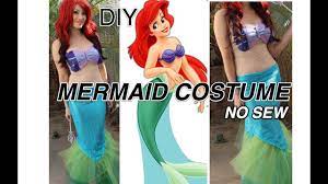 Ariel Little Mermaid Diy Costume No Sew And Around 20 Youtube Mermaid Costume Diy Ariel Costume Diy Mermaid Diy