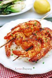 Gochujang Saewu Gui Spicy Grilled Shrimp Skewers Korean Bapsang Bbq Recipes Spicy Grilled Shrimp Gochujang Recipe