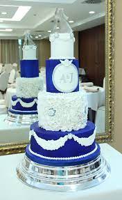 Why is blue the color of a wedding cake? Royal Blue And White Wedding Cake Cake By Artym Cakesdecor