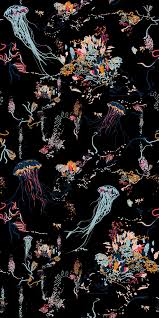 Jellyfish By 17 Patterns Black Wallpaper A01 Jf 04w Wallpaper Black Wallpaper Aestheti In 2020 Sunflower Wallpaper Aesthetic Iphone Wallpaper Black Wallpaper
