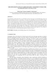 Pdf The Implementation Of Green Building Assessment Tools For Water Efficiency In Malaysia