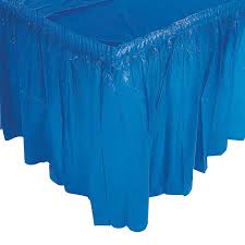 Pleated Table Skirts Table Skirt Blue Table Plastic Tablecloth