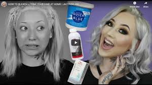 This powder lightener lifts up to seven levels and will achieve various effects, from the very subtle highlights all the way to global sheerest platinum, in one simple application l'oreal quick blue high performance powder lightener stays moist and creamy throughout application and processing, so there is no remixing needed during application. Bleach Tone Your Hair With L Oreal Quick Blue Wella T18 T14