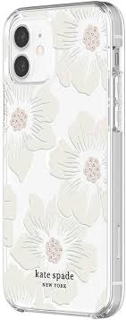 Kate spade christmas spring case for apple iphone 12 iphone 11 iphone x iphone 8. Amazon Com Kate Spade New York Protective Hardshell Case For Iphone 12 Iphone 12 Pro Hollyhock Floral Clear Cream With Stones