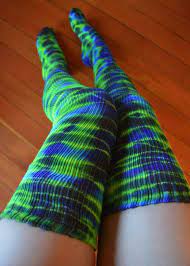 Tie Dye Hoop Girl Thigh High Dance Socks Yoga Burning Man Festival Leg Warmers Thigh Highs Thigh High Socks Dance Socks
