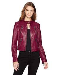 Bagatelle Womens Textured Leather Moto Jacket