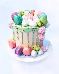 Drip Cake Macarons Cake Macarons Mini Meringues Cake Christening Cake Christening Cake Girls Mud Cake