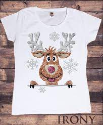 Check out our womens christmas shirts selection for the very best in unique or custom, handmade pieces from our clothing shops. Women White T Shirt Xmas Novelty Effect Reindeer Christmas Stocking Santa Tsf5