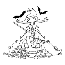 ours en peluche dans un chapeau de sorciere et manteau avec balai ses coloriage clown png