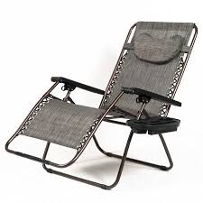 Belleze Xl Oversized Zero Gravity Chairs Sets Of 2 Foldable Recliner Lounge Padded With Pillow Tray Holder Gray Walmart Com Zero Gravity Chair Folding Beach Chair Chair Set