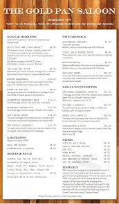 The staff was awesome, super patient, and overly accommodating. The Gold Pan Saloon Menu In Breckenridge Colorado Usa