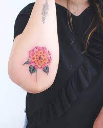 Lantana Flowers Iristattooart Colortattoo Minimaltattoos Tat Tattrx Tatuaje Equilatt Skin Color Tattoos Colour Tattoo For Women Flower Tattoo