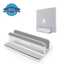 Boyata aluminum stand holder ergonomic ventilated desktop stand. Boyata Vertical Laptop Stand Aluminum Macbook Stand Laptop Holder Desktop Stand With Adjustable Dock Size Compatible For Macbook Surface Lenovo Dell Gaming Laptops Up To 17 3 Inches Silver Buy Online In Cayman Islands At Cayman Desertcart Com