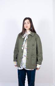 D N Coverall Jacket Olive Herringbone Needles Epitome