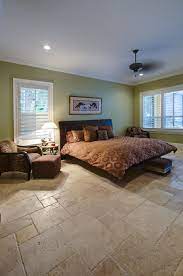 Ivory Brushed And Chiseled Travertine Tiles In A French Pattern Please Visit Www Travertinewarehouse Com For More Bedroom Design Tile Bedroom Bedroom Layouts