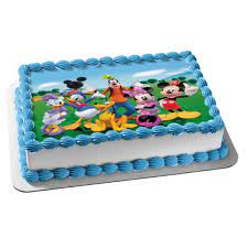 This cake pick, specially made for a 25th anniversary, measures 4 x 3.5 and is made of resin. 1 4 Sheet Mickey Mouse Clubhouse Edible Frosting Cake Topper Image Abpid07138 Walmart Com Walmart Com