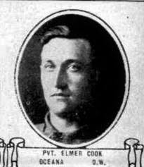 Pvt. Elmer Cook from Oceana lost his life in World War I. Pvt. Cook died